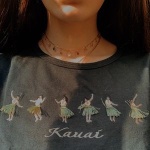 cute cropped embroidered Hawaiian tee